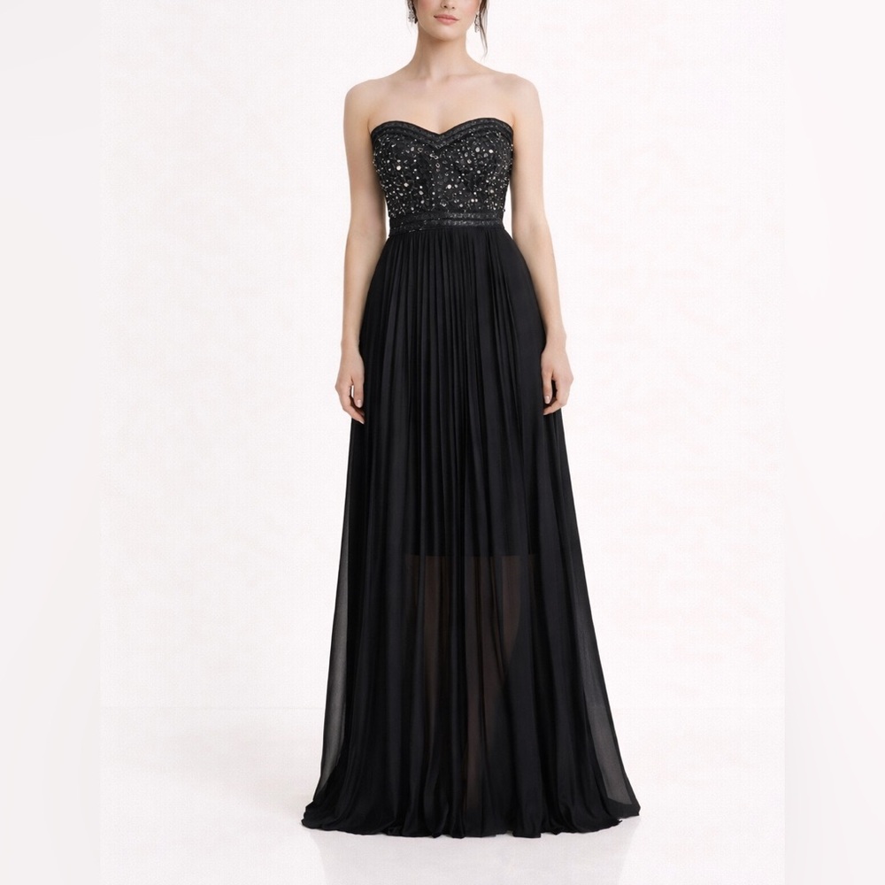 Alice and Olivia Black Label Strapless‎ Embellished Gown Women’s 6 Formal Prom